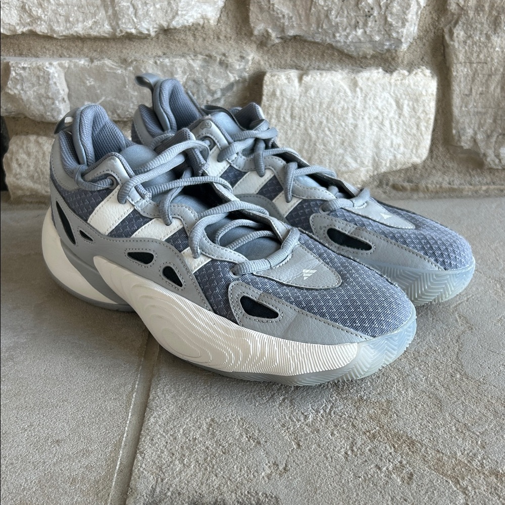 Adidas Blue and White basketball shoes